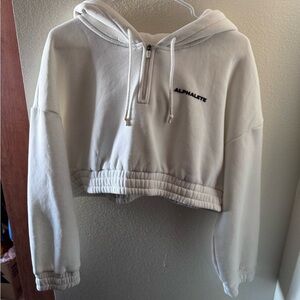Alphalete   cropped hoodie with Black Logo